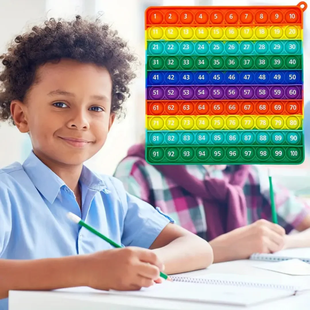 CijferPop 100 – Pedagogisk regnbågspop-leksak för förskolebarn | Lär sig räkna och matematik på ett lekfullt sätt