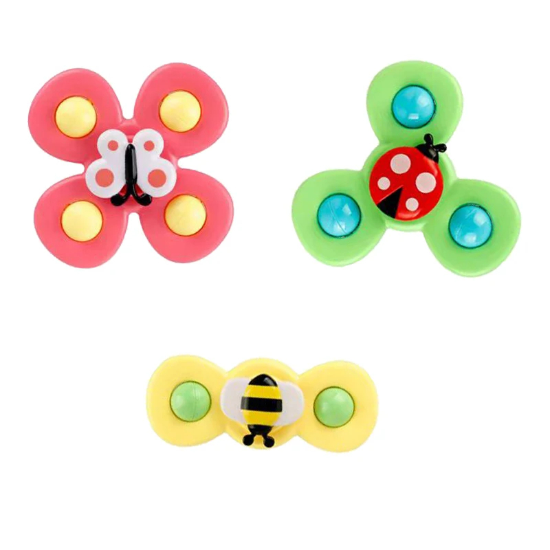 3-Pack – Fidget Spinner med Sugkopp för Barn – Snurrande Leksak - Bild 2