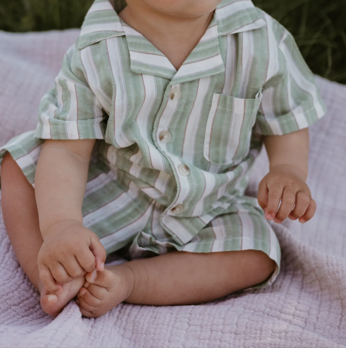Baby Sommarset 0–3 år – Randig t-shirt & shorts i bomull | Unisex-outfit