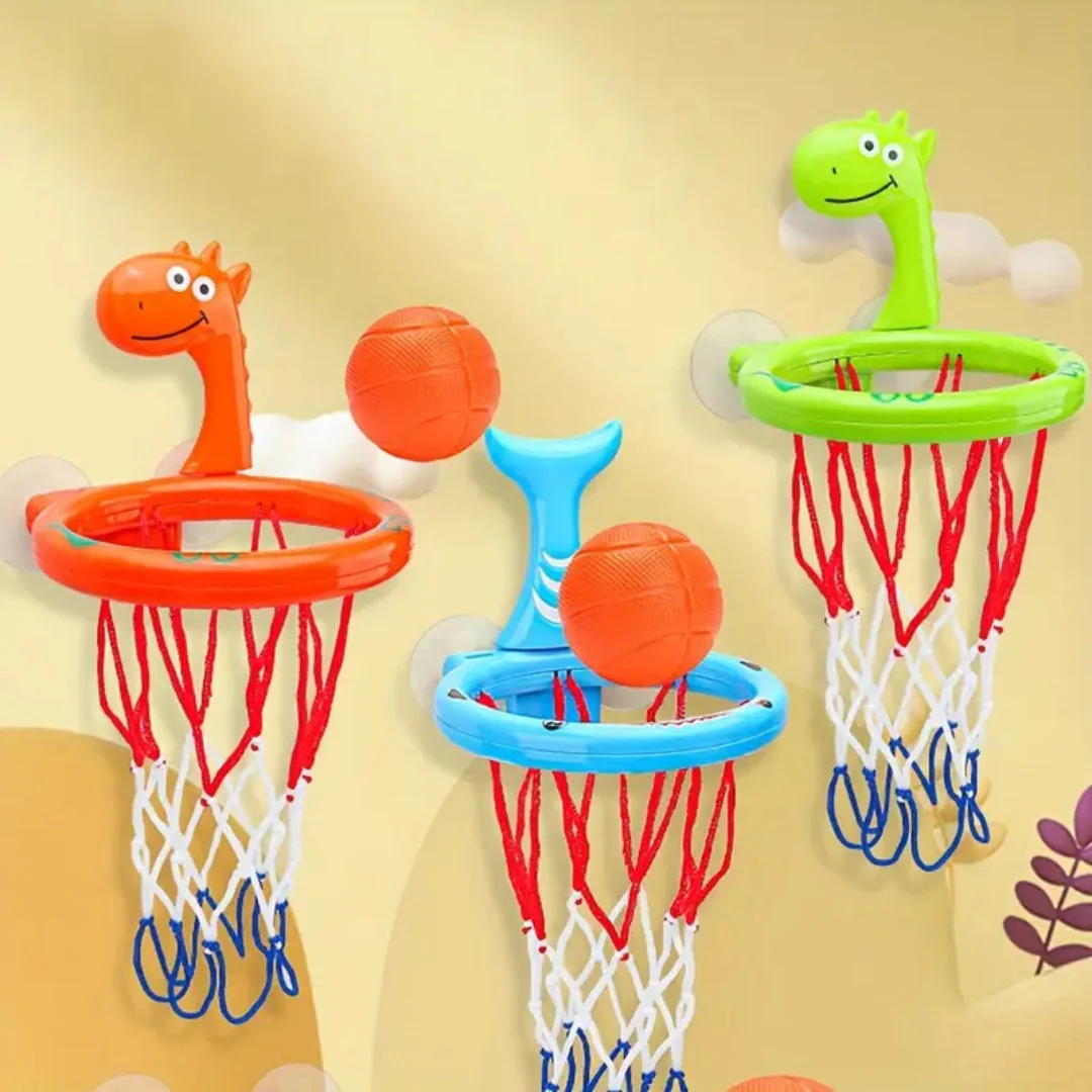 Basketbadsleksak för barn – Rolig vattenlek med sugpropp och bollar – För badkar och pool - Bild 3
