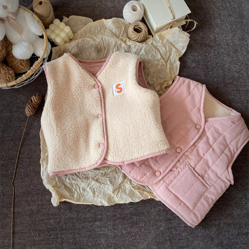 Väst med Ull – Gaborone Unisex, Rosa/Brun/Beige, Bomull, Storlek 0–6 år - Bild 6
