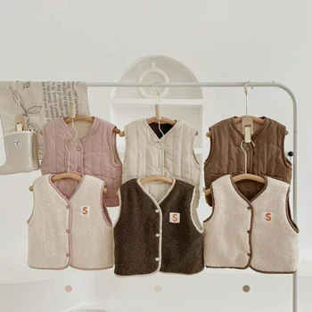 Väst med Ull – Gaborone Unisex, Rosa/Brun/Beige, Bomull, Storlek 0–6 år - Bild 3