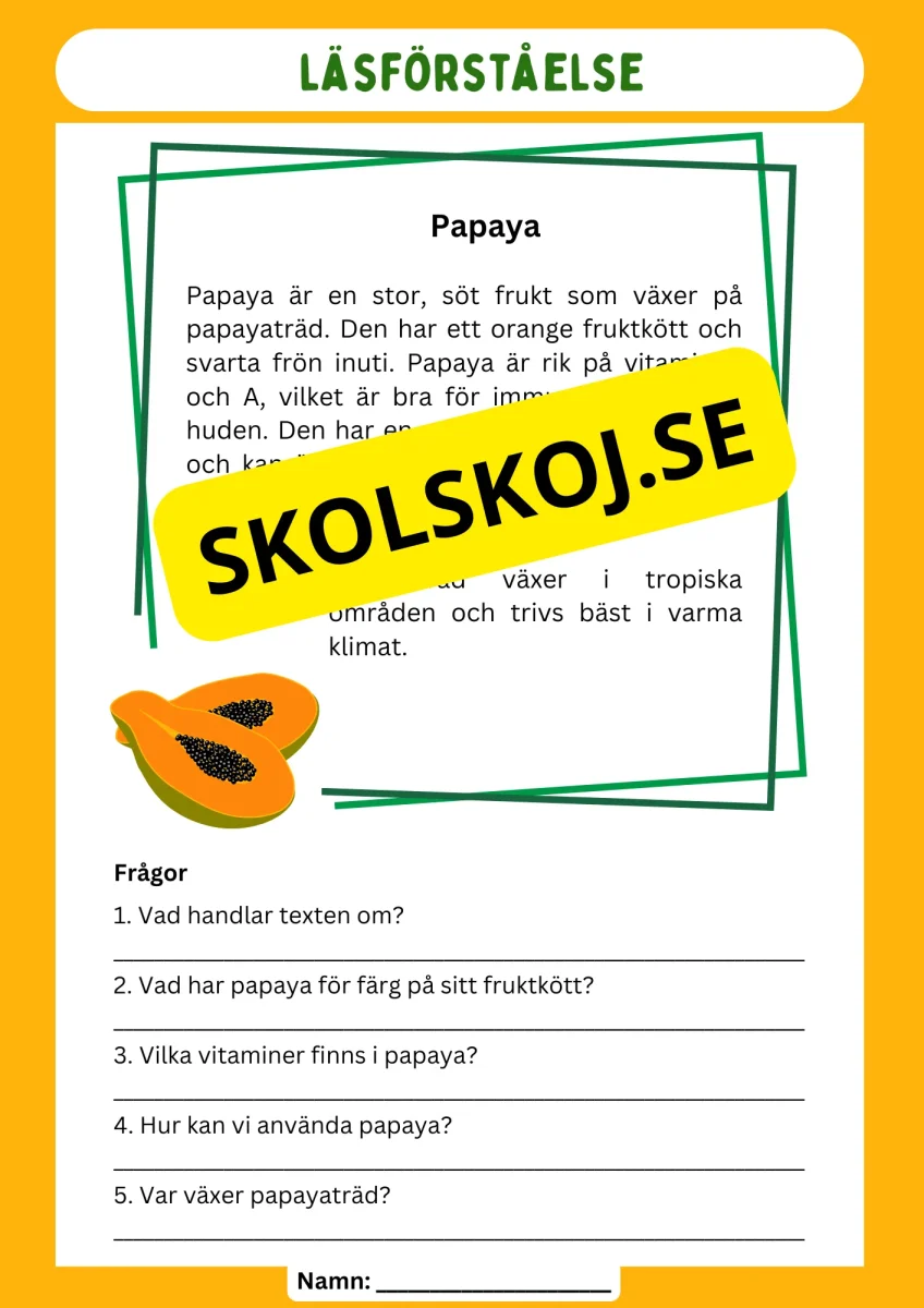 Läsförståelse - Frukter - Bild 4