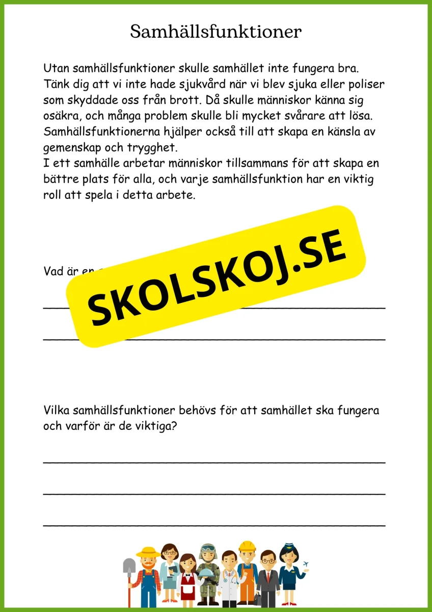 Korta fakta om viktiga samhällsfunktioner och olika yrken och lite till - Bild 4
