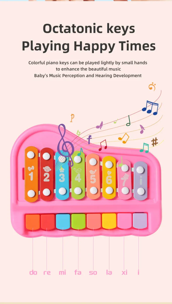 Pedagogiska Musikleksaker för Bebisar, Småbarn och Barn – Xylofon- och Pianoset för Kreativ Utveckling