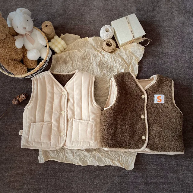 Väst med Ull – Gaborone Unisex, Rosa/Brun/Beige, Bomull, Storlek 0–6 år - Bild 5