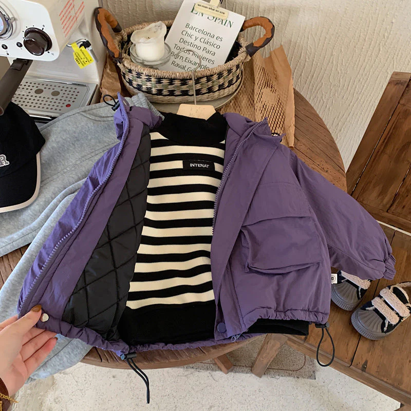 Vindjacka med huva – Lilo Unisex, Svart/Lila, Polyester, Storlek 0–6 år - Bild 7