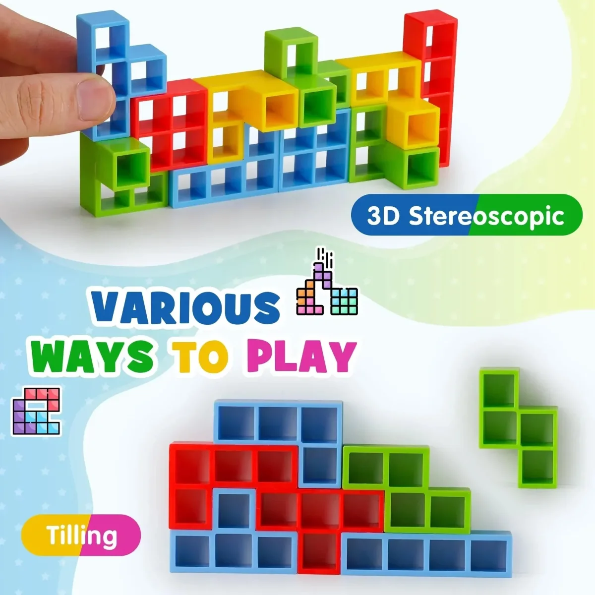 Montessori Balans Tetris Torn – Pedagogiskt Balansspel, BPA-Fritt, 3+ År - Bild 7