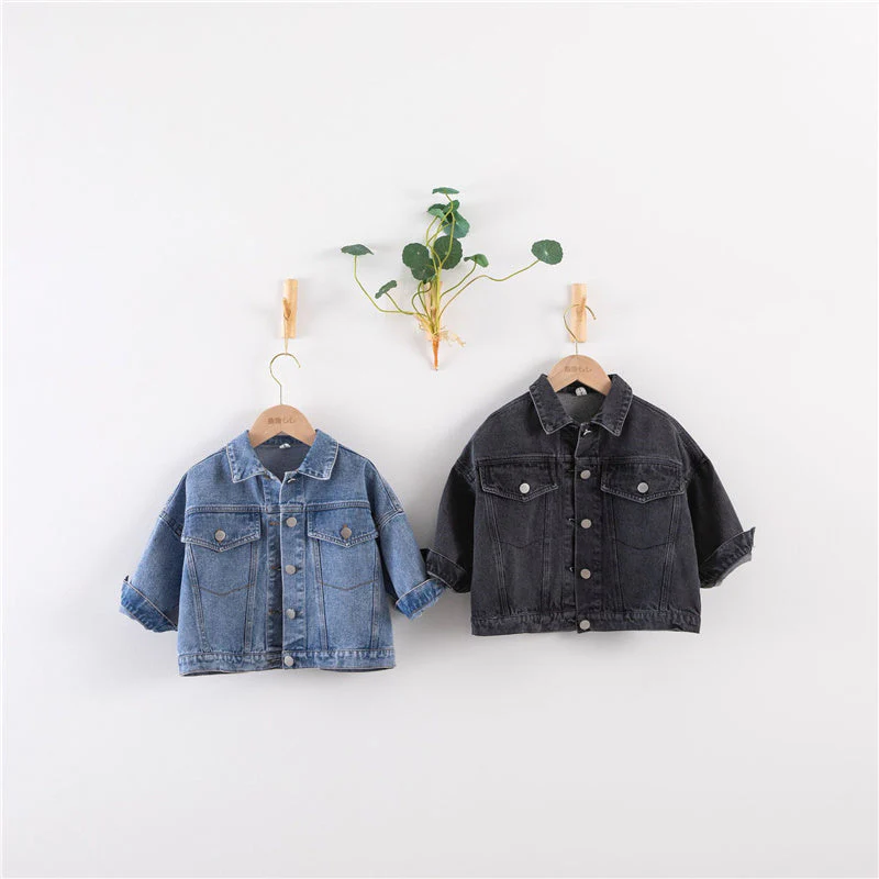 Klassisk Jeansjacka – Unisex, Blå/Svart, Bomull, Denim, Storlek 1–8 år - Bild 4