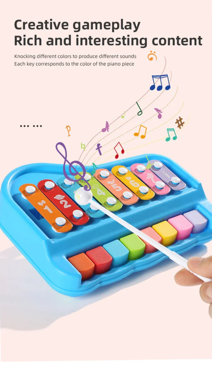 Pedagogiska Musikleksaker för Bebisar, Småbarn och Barn – Xylofon- och Pianoset för Kreativ Utveckling - Bild 4