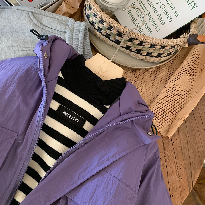 Vindjacka med huva – Lilo Unisex, Svart/Lila, Polyester, Storlek 0–6 år - Bild 9