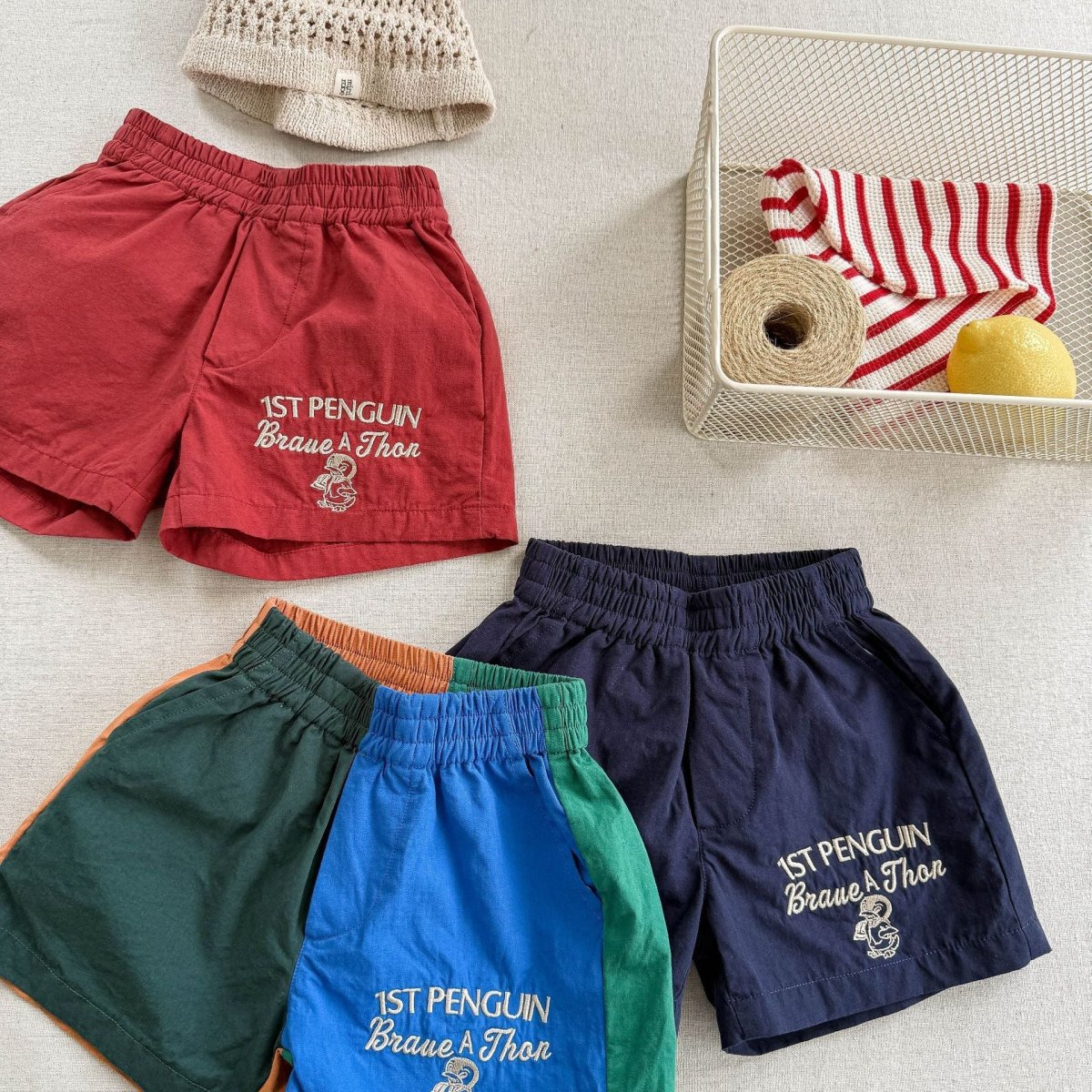Sommarshorts i bomull för barn – Braveton unisexshorts för pojkar och flickor (0-6 år) – Andningsbara och elastiska - Bild 2