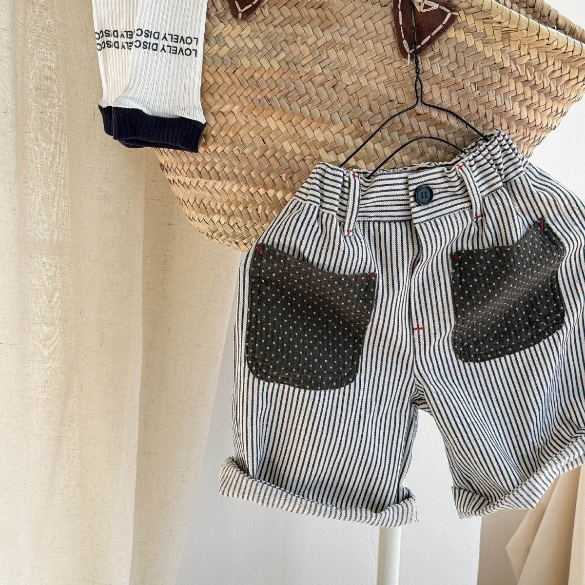 Norin Barnbyxor med Ränder – Unisex Sommarbyxor i Bomull (0–6 År) – Bekväm Passform & Unik Design - Bild 8