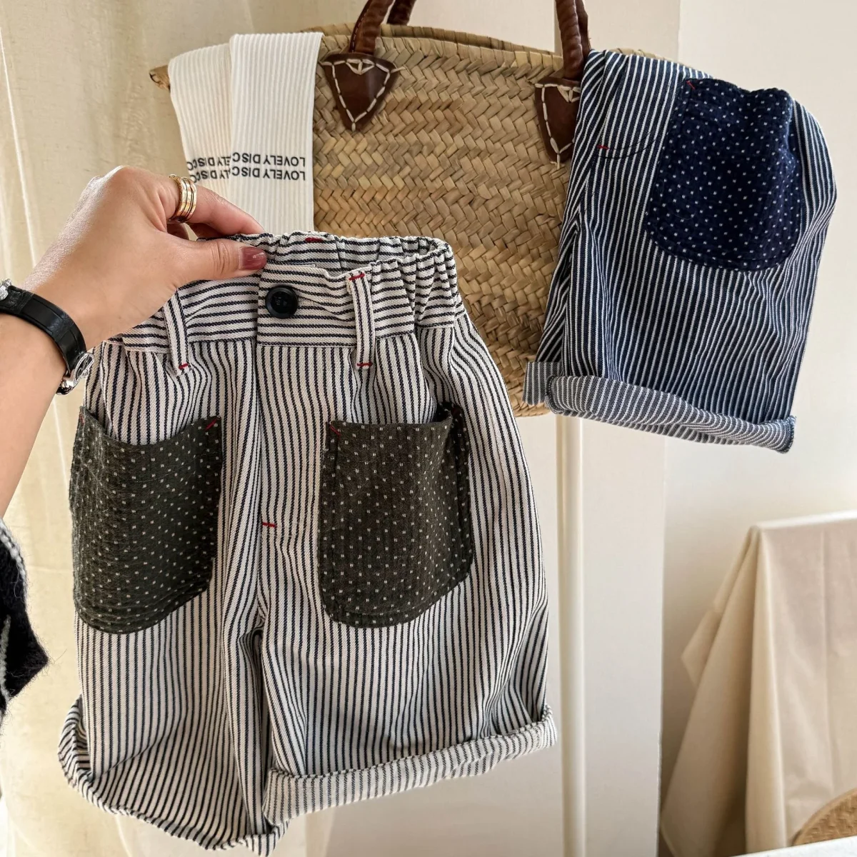 Norin Barnbyxor med Ränder – Unisex Sommarbyxor i Bomull (0–6 År) – Bekväm Passform & Unik Design - Bild 9