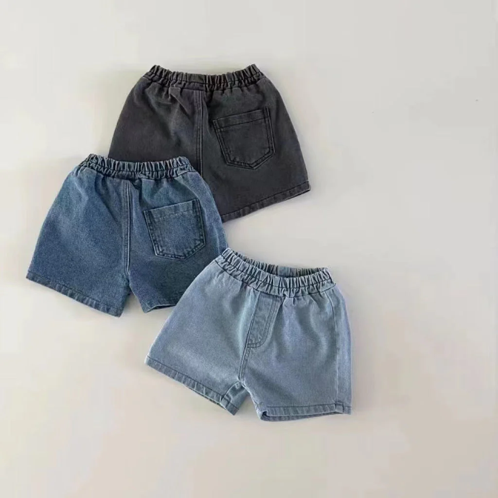 Korta byxor – DenimPlay Unisex, Svart/Blå/Ljusblå, Bomull, Storlek 0–3 år - Bild 7