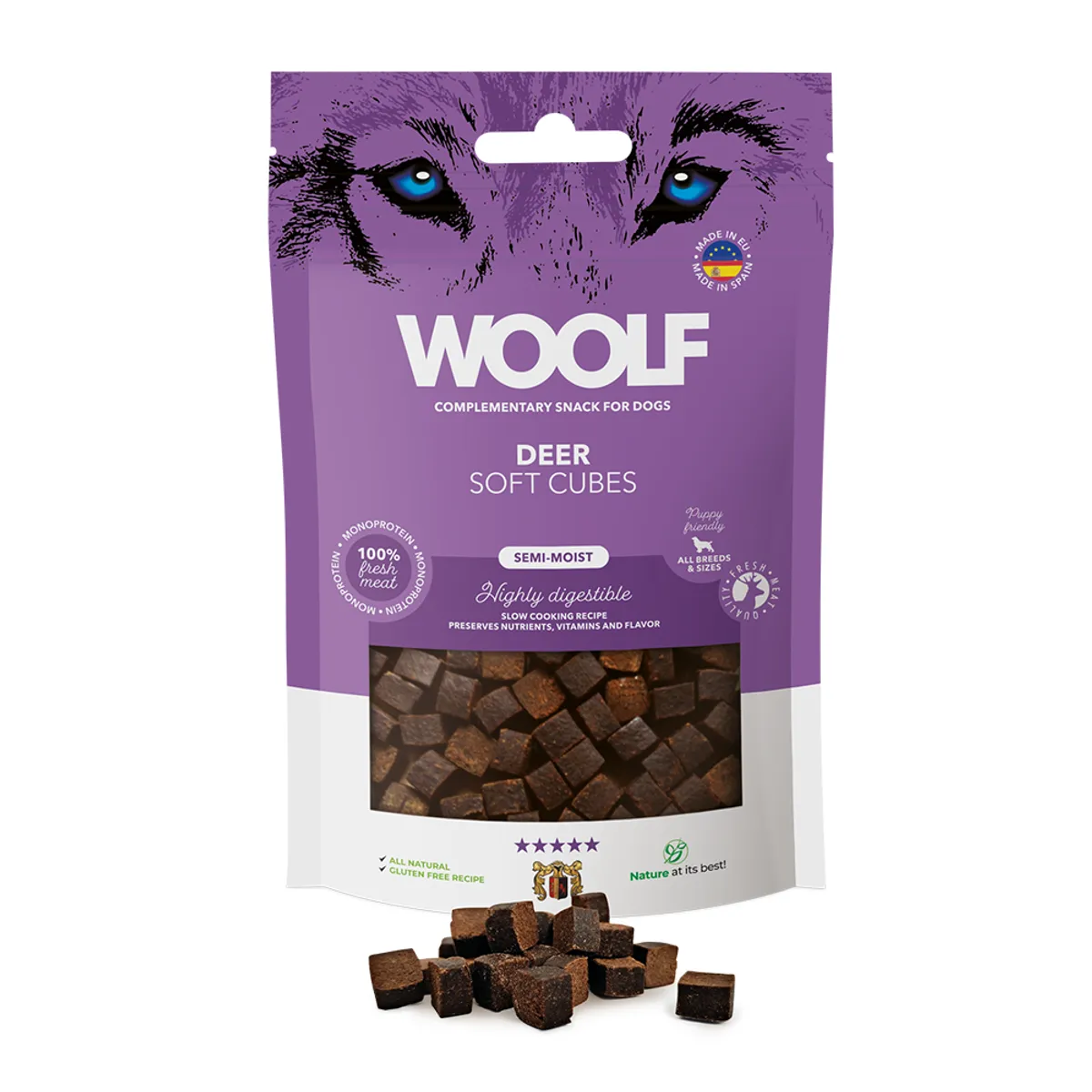 WOOLF Soft Cubes Iberisk Hjort – 100g - Bild 2
