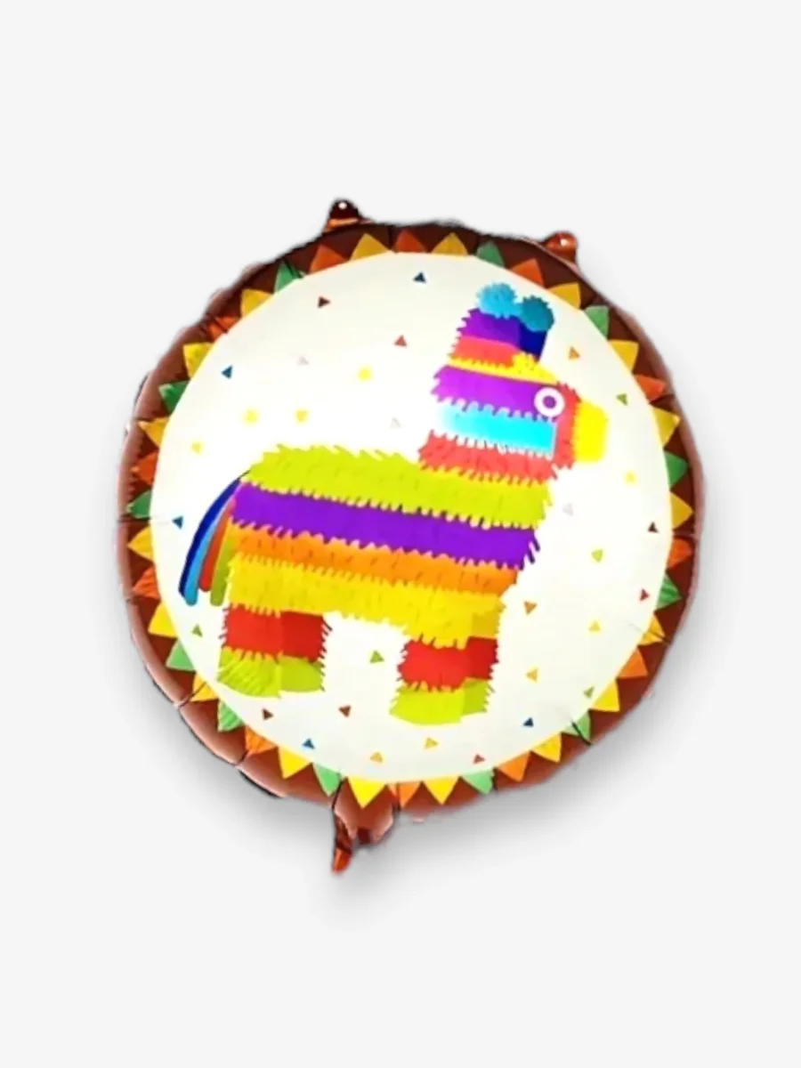 54cm - Rund folieballong pinata mexikotema - Bild 2