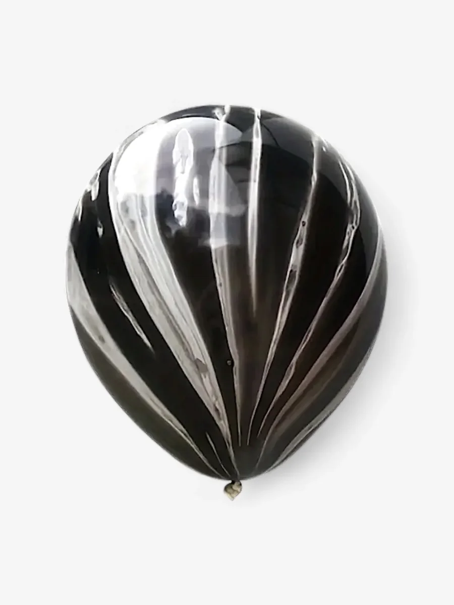 5 stycken 25cm - Svarta marmorerade ballonger - Bild 2