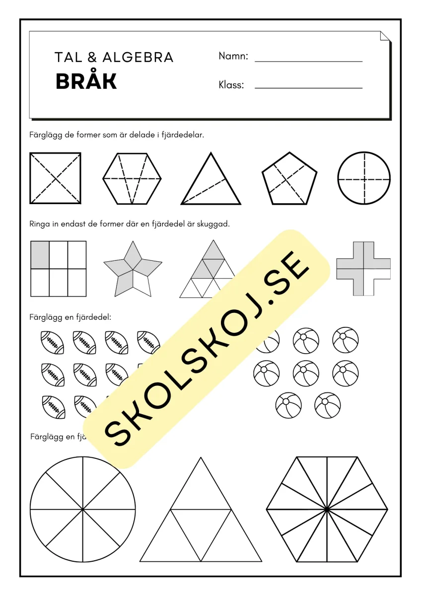Bråk - Tal och algebra - Årskurs 4 - 6 - Bild 6
