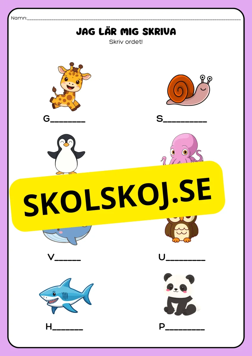Jag lär mig skriva - Skriv ordet - Bild 4